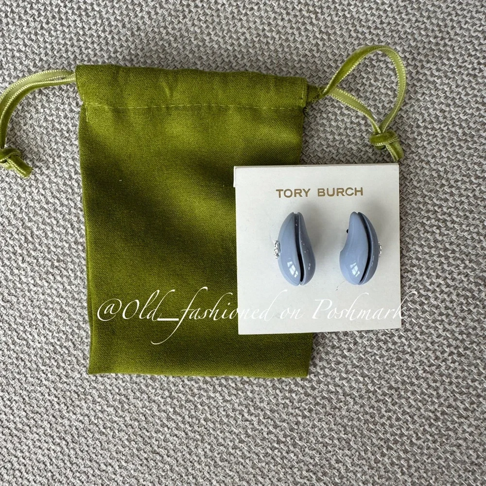 TORY BURCH Small Wave Drop Earrings - Light Blue